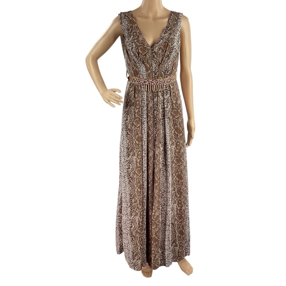 Boston Proper Blurred Python Maxi Dress Purple Multi Size 8